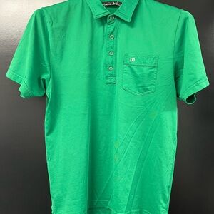 Travis Mathew Green Polo Shirt with Classic Collar